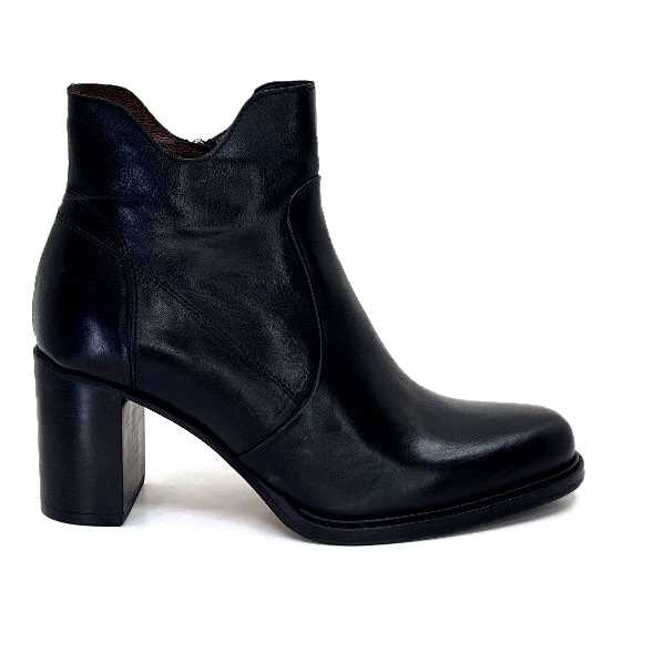 Bottes Muratti à Talons En Cuir Noir Avec Lanière Cloutée - Taille 37 - Très Bon état