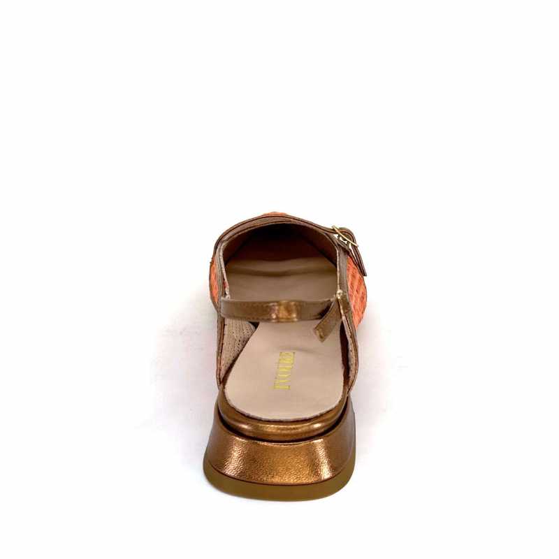 Ivoire X1406 Raffia Orange Cuir Bronze X1406 - RAFIA 4152 - ARANCIO + M Printemps Eté 2024